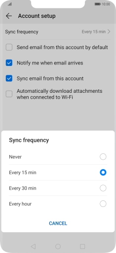 Press the required setting. Press the required setting.