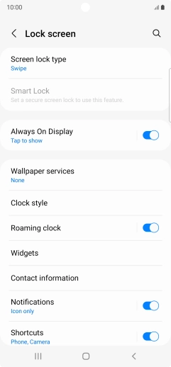 Press Screen lock type. Press Screen lock type.