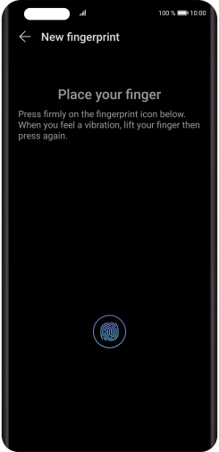 Follow the instructions on the screen to create the phone lock code using your fingerprint. Follow the instructions on the screen to create the phone lock code using your fingerprint.