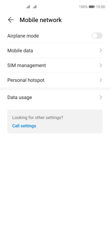 Press Mobile data. Press Mobile data.