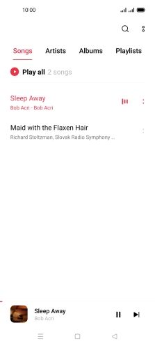 Press the song title at the bottom of the screen. Press the song title at the bottom of the screen.