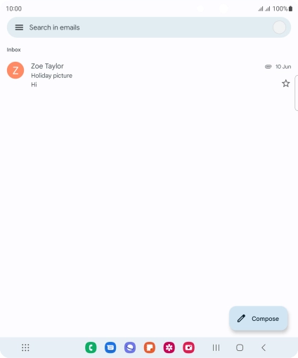 Press the email account icon. Press the email account icon.