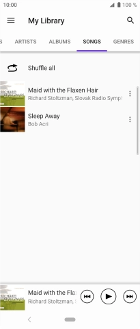 Press the required audio file. Press the required audio file.