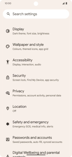 Press Passwords and accounts. Press Passwords and accounts.