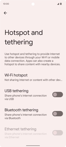 Press Wi-Fi hotspot. Press Wi-Fi hotspot.
