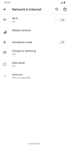 Press Mobile network. Press Mobile network.