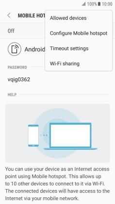 Press Configure Mobile hotspot.