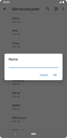 Key in EE Internet and press OK. Key in EE Internet and press OK.