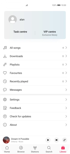 Press All songs. Press All songs.