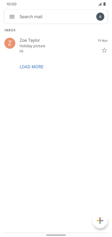 Press the email account icon. Press the email account icon.