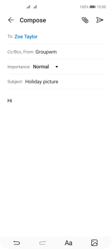 Press the attachment icon. Press the attachment icon.