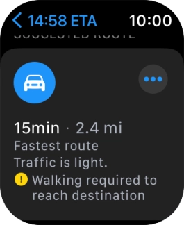 Press the required route. Press the required route.