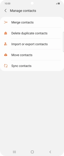 Press Import or export contacts. Press Import or export contacts.