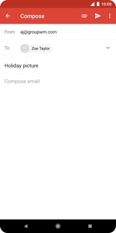 Press the text input field and write the text for your email message. Press the text input field and write the text for your email message.