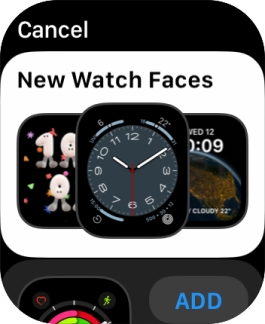 Turn the Digital Crown to see the different watch faces. Turn the Digital Crown to see the different watch faces.