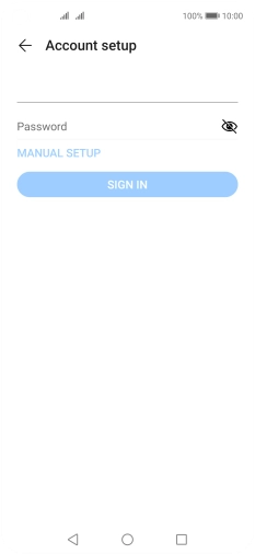 Press Password and key in the password for your email account. Press Password and key in the password for your email account.