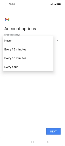 Press the required setting. Press the required setting.