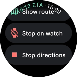Press Stop directions. Press Stop directions.