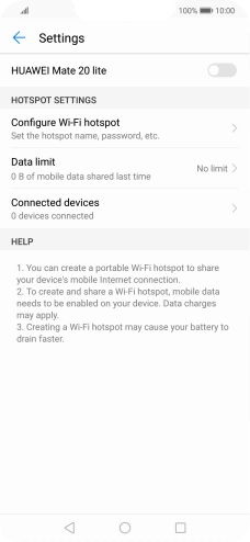 Press Configure Wi-Fi hotspot. Press Configure Wi-Fi hotspot.