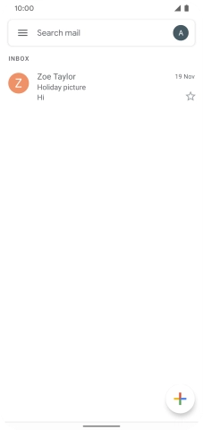 Press the email account icon. Press the email account icon.