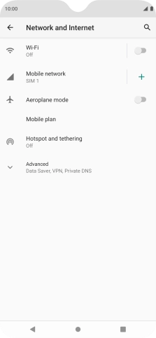 Press Mobile network. Press Mobile network.