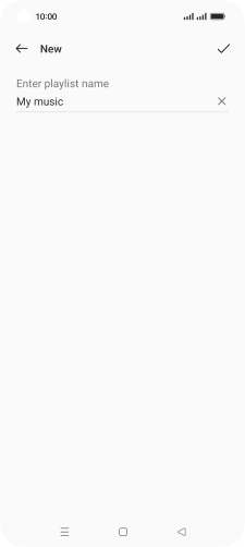 Key in the required name for the playlist and press the save icon. Key in the required name for the playlist and press the save icon.