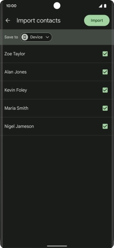 Press the fields next to the required contacts. Press the fields next to the required contacts.