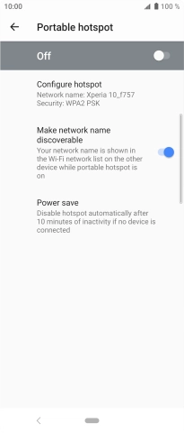 Press Configure hotspot. Press Configure hotspot.