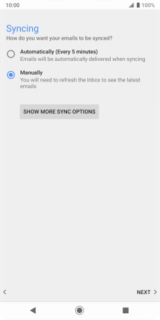 Press SHOW MORE SYNC OPTIONS. Press SHOW MORE SYNC OPTIONS.