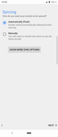 Press SHOW MORE SYNC OPTIONS. Press SHOW MORE SYNC OPTIONS.