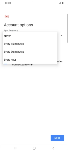 Press the required setting. Press the required setting.
