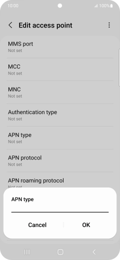 Key in default and press OK. Key in default and press OK.