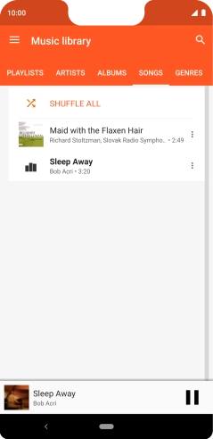 Press the song title at the bottom of the screen. Press the song title at the bottom of the screen.