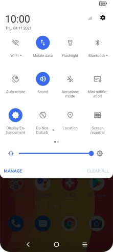 Press the settings icon. Press the settings icon.