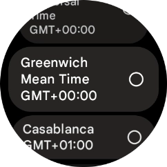 Press the required time zone. Press the required time zone.