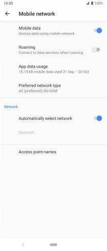 Press Access point names. Press Access point names.