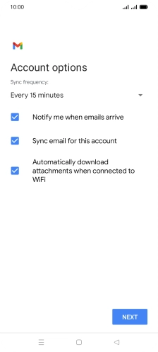 If this screen is displayed, you email account has been recognised and set up automatically. Follow the instructions on the screen to key in more information and finish setting up your phone. If this screen is displayed, you email account has been recognised and set up automatically. Follow the instructions on the screen to key in more information and finish setting up your phone.