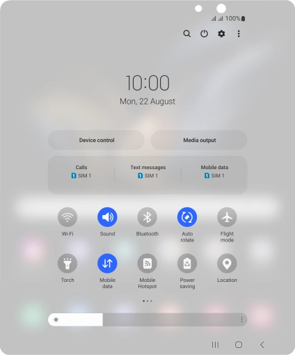 Press the settings icon. Press the settings icon.