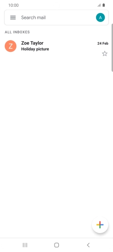 Press the email account icon. Press the email account icon.