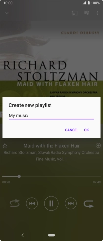 Key in a name for the playlist and press OK. Key in a name for the playlist and press OK.