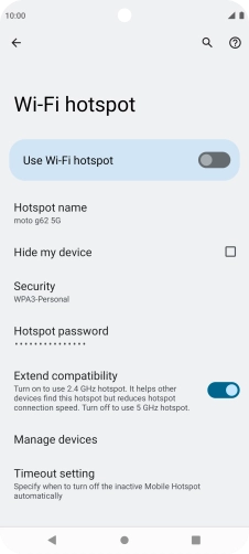 Press Hotspot password and key in the required password. Press Hotspot password and key in the required password.