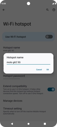 Key in the required Wi-Fi hotspot name and press OK. Key in the required Wi-Fi hotspot name and press OK.
