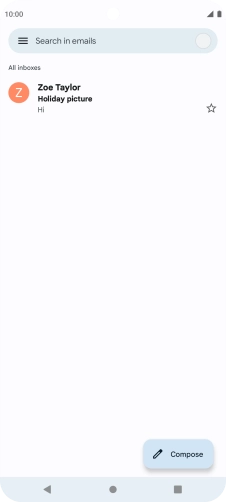 Press the email account icon. Press the email account icon.