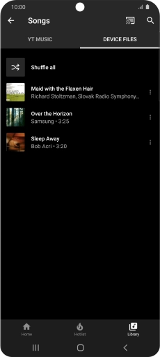 Press the required audio file. Press the required audio file.