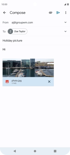 Press the send icon when you've finished your email. Press the send icon when you've finished your email.