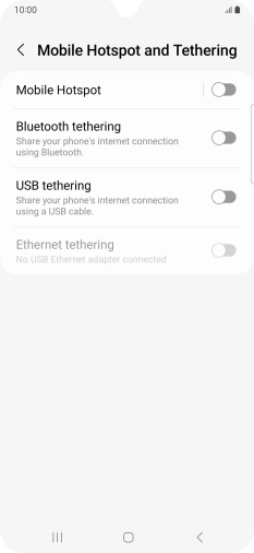Press Mobile Hotspot. Press Mobile Hotspot.