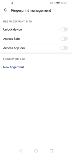 Press New fingerprint. Press New fingerprint.
