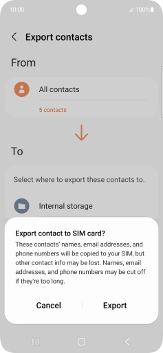 Press Export. Press Export.