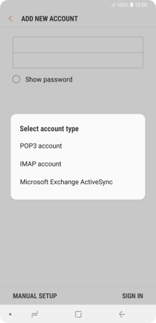 Press POP3 account. Press POP3 account.