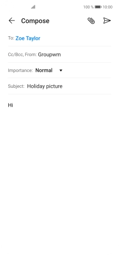 Press the attachment icon. Press the attachment icon.
